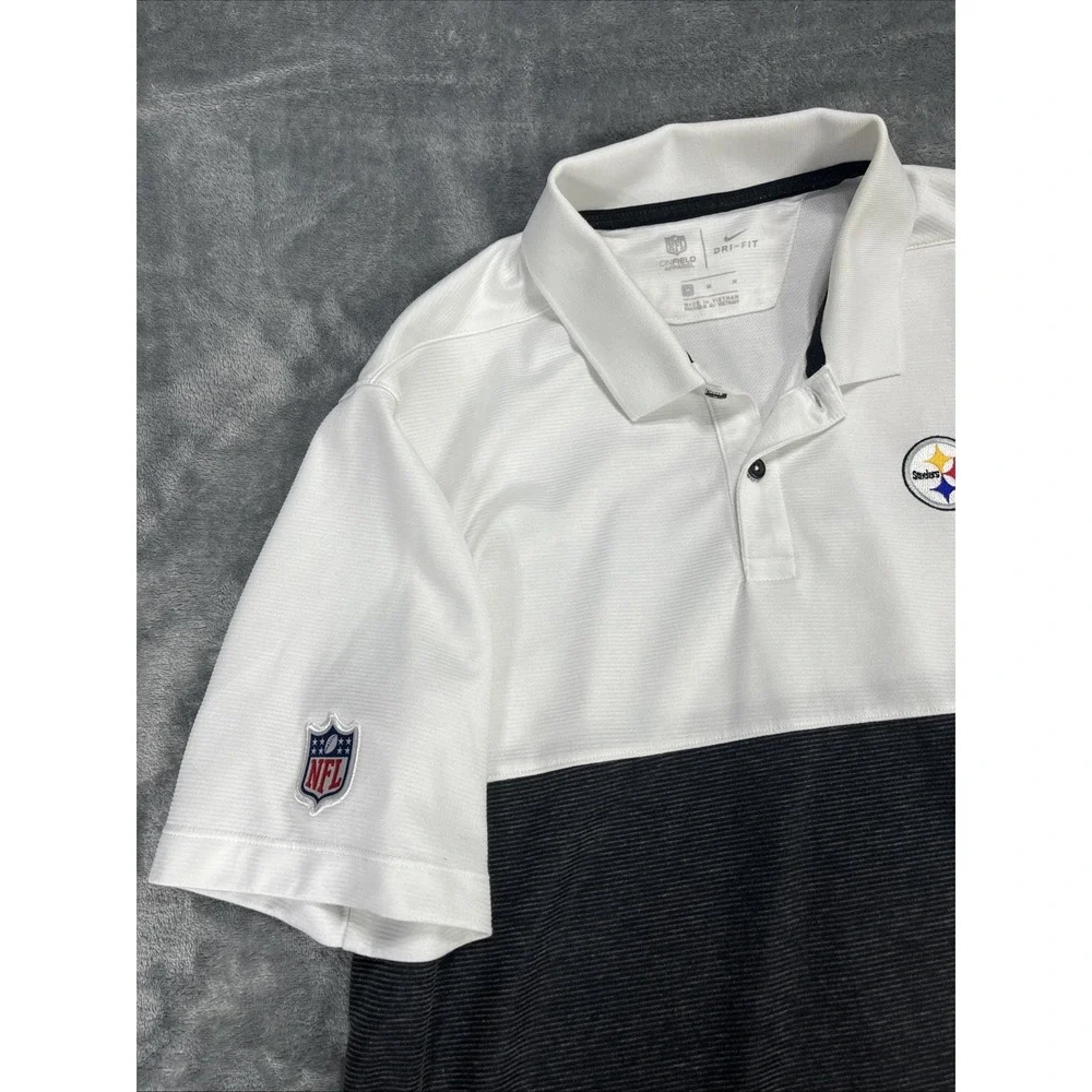 Pittsburgh Steelers Polo Shirt Mens Medium NFL Football Nike Dri-FIT On Field